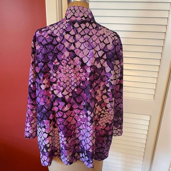 ADDITIONS BY CHICO’S | lightweight purple zip up jacket with snaps size 3 or L - Picture 3 of 5